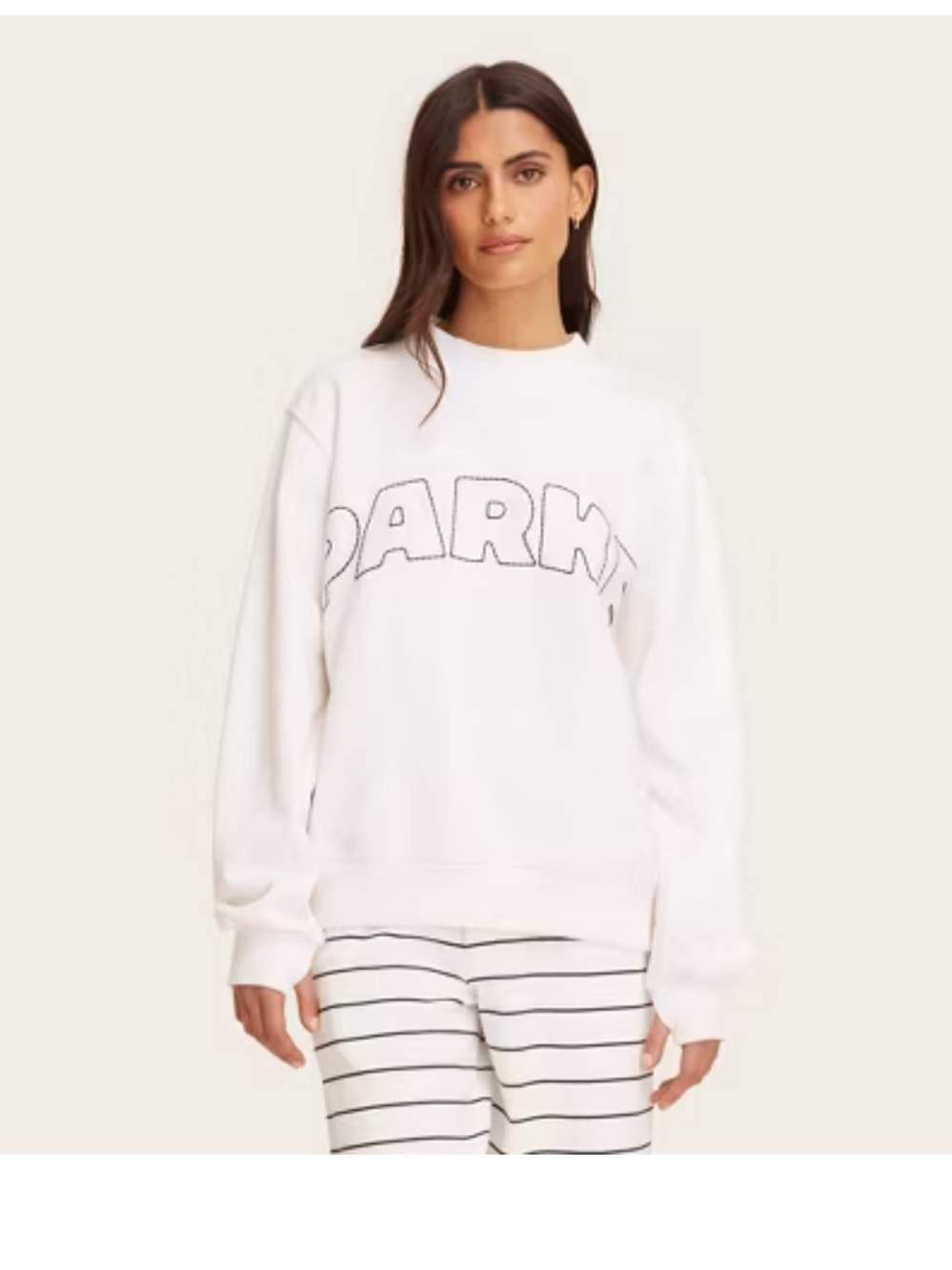 NWT Women's Mockneck Pullover Sweatshirt - Parke x Target Cream L/XL